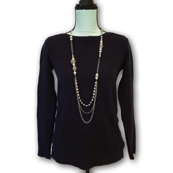 Madewell Pinewood 100% Merino Wool Sweater Navy XS - Picture 3 of 16